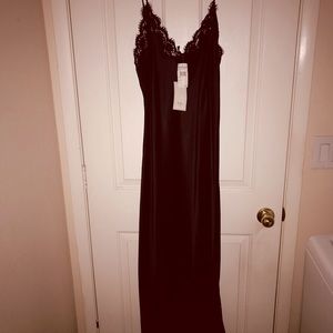 (NEW) C O ESSENTIALS LONG BLACK LACE DRESS